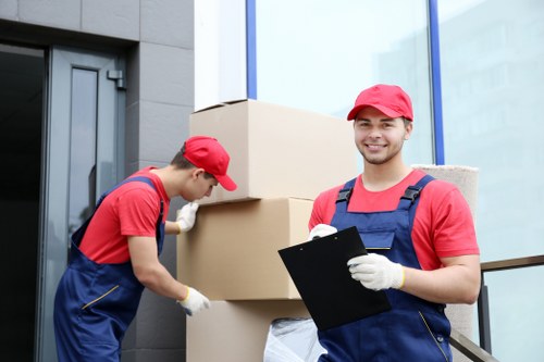 Packed boxes and fragile items prepared for student removals in Bermondsey