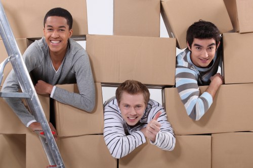 Packed moving van with items secured for transport