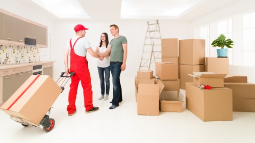 Professional mover completing a careful and secure delivery
