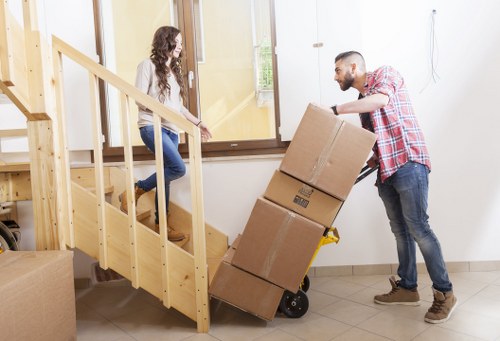 Student belongings being loaded for a Bermondsey removal and storage move