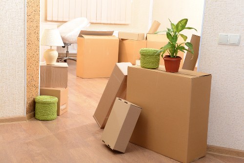 Removal team planning a move in Bermondsey near apartment buildings