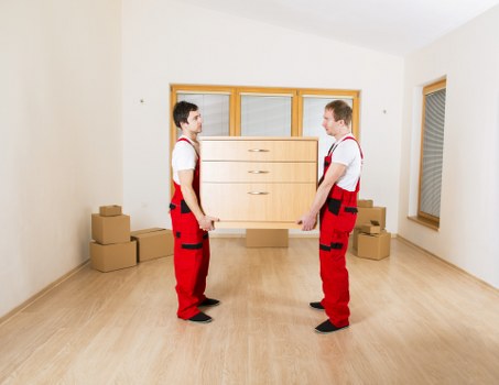 Packed boxes and furniture ready for a Bermondsey house move