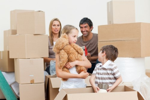 Careful loading of household items during a Bermondsey flat removal